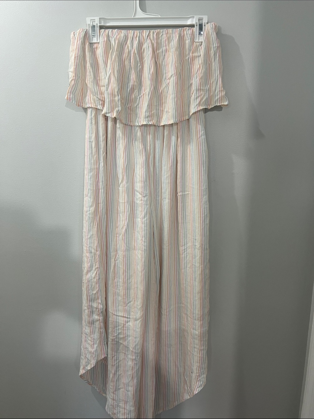 Japna Off-Shoulder Stripe Jumpsuit in Pastel Multi